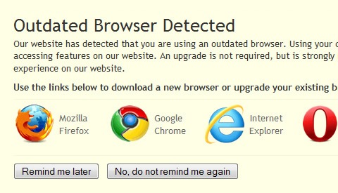 Network Tuts: Show Upgrade browser message to older browser versions